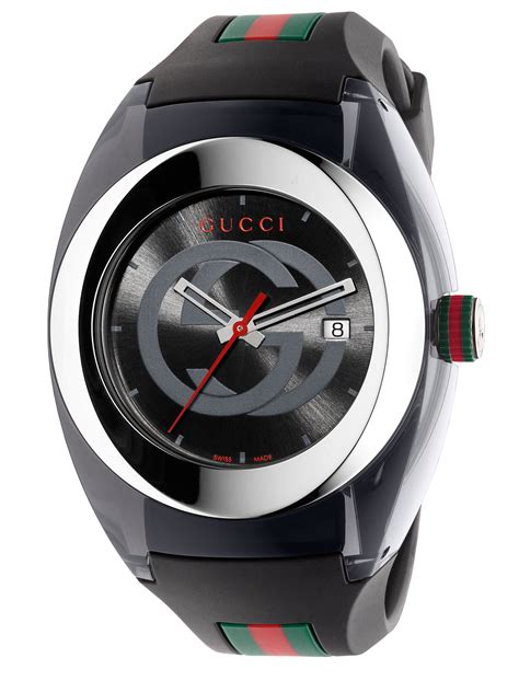 gucci mens watches black|Gucci wrist watch for men.